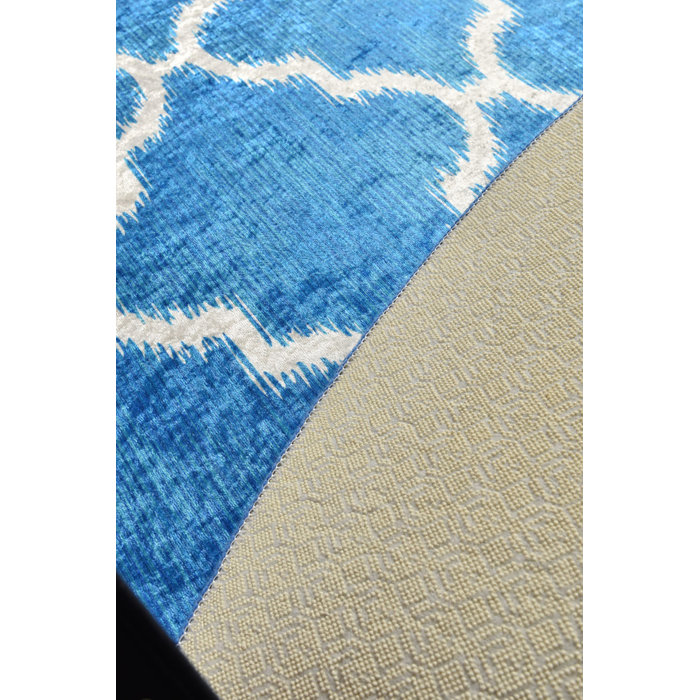 Canora Grey Poulton Moroccan Blue/White Rug Wayfair.co.uk